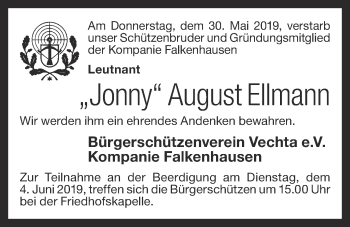 Anzeige von August Ellmann von OM-Medien