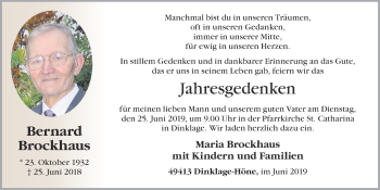 Anzeige von Bernard Brockhaus von OM-Medien