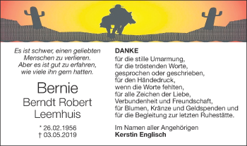 Anzeige von Berndt Robert Leemhuis von OM-Medien