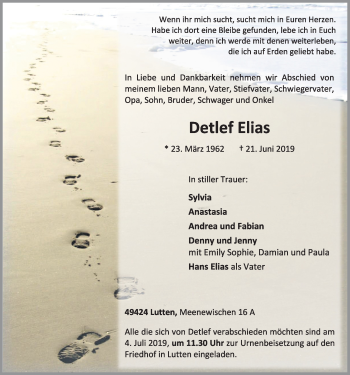 Anzeige von Detlef Elias von OM-Medien