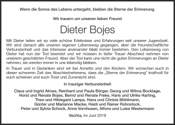 Anzeige von Dieter Bojes von OM-Medien