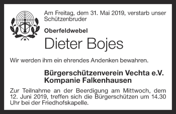 Anzeige von Dieter Bojes von OM-Medien