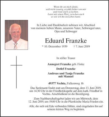 Anzeige von Eduard Franzke von OM-Medien