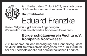 Anzeige von Eduard Franzke von OM-Medien