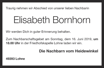 Anzeige von Elisabeth Bornhorn von OM-Medien