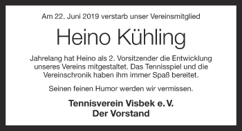 Anzeige von Heino Kühling von OM-Medien