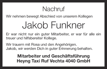 Anzeige von Jakob Funkner von OM-Medien