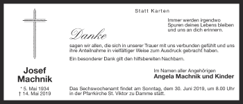 Anzeige von Josef Machnik von OM-Medien