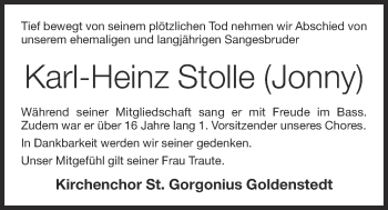 Anzeige von Karl-Heinz Stolle von OM-Medien