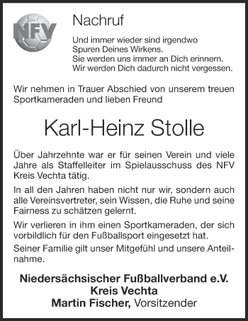 Anzeige von Karl-Heinz Stolle von OM-Medien