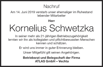 Anzeige von Kornelius Schwetzka von OM-Medien