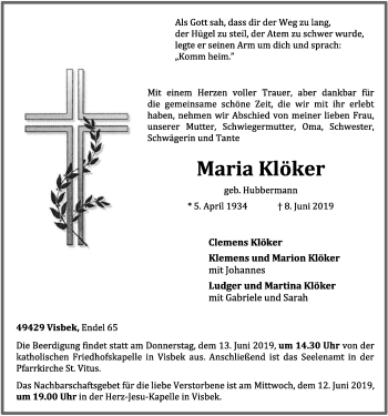 Anzeige von Maria Klöker von OM-Medien