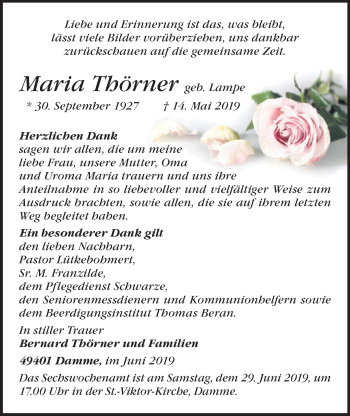 Anzeige von Maria Thörner von OM-Medien