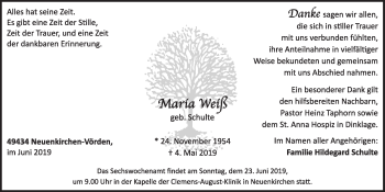 Anzeige von Maria Weiß von OM-Medien