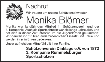 Anzeige von Monika Blömer von OM-Medien