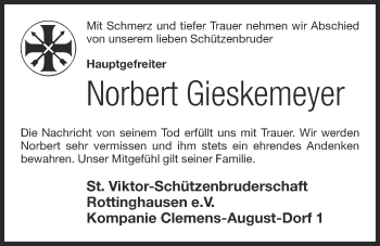 Anzeige von Norbert Gieskemeyer von OM-Medien