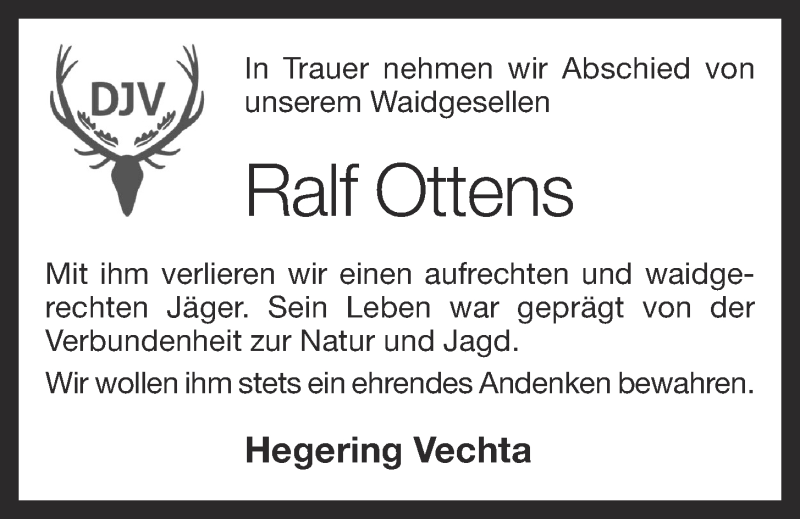  Traueranzeige für Ralf Ottens vom 14.06.2019 aus OM-Medien