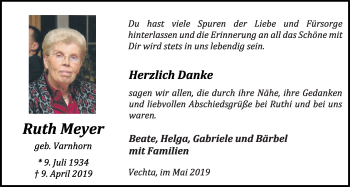 Anzeige von Ruth Meyer von OM-Medien