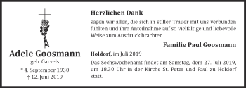 Anzeige von Adele Goosmann von OM-Medien