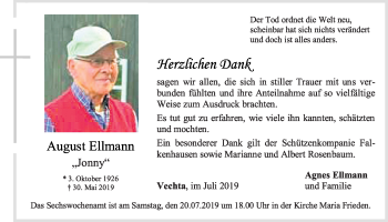 Anzeige von August Ellmann von OM-Medien