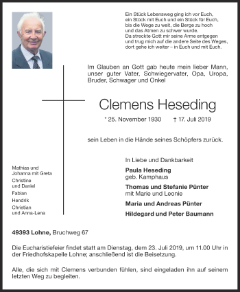 Anzeige von Clemens Heseding von OM-Medien