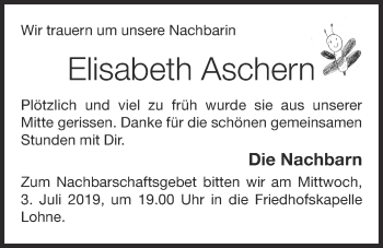 Anzeige von Elisabeth Aschern von OM-Medien