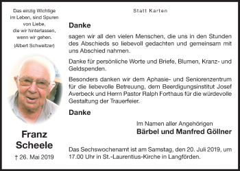 Anzeige von Franz Scheele von OM-Medien