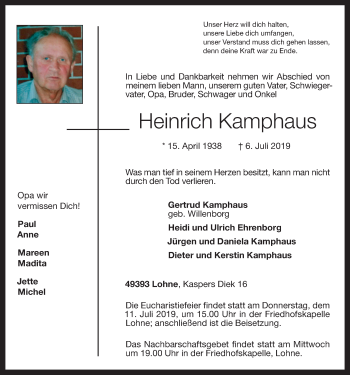 Anzeige von Heinrich Kamphaus von OM-Medien