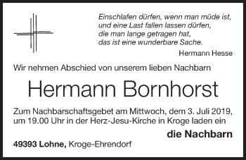Anzeige von Hermann Bornhorst von OM-Medien