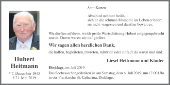 Anzeige von Hubert Heitmann von OM-Medien