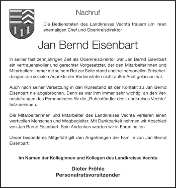 Anzeige von Jan Bernd Eisenbart von OM-Medien