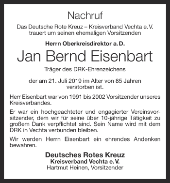 Anzeige von Jan Bernd Eisenbart von OM-Medien