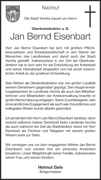 Anzeige von Jan Bernd Eisenbart von OM-Medien