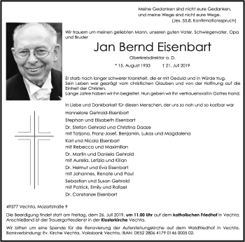 Anzeige von Jan Bernd Eisenbart von OM-Medien