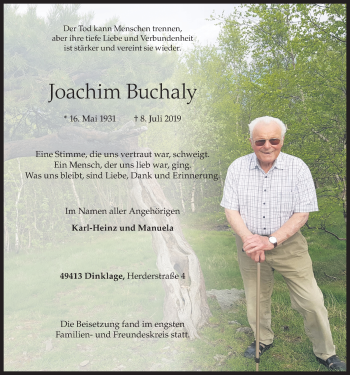 Anzeige von Joachim Buchaly von OM-Medien