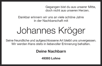 Anzeige von Johannes Kröger von OM-Medien