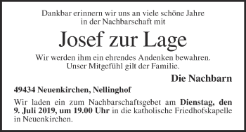 Anzeige von Josef zur Lage von OM-Medien