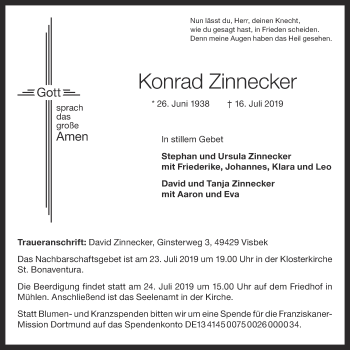 Anzeige von Konrad Zinnecker von OM-Medien