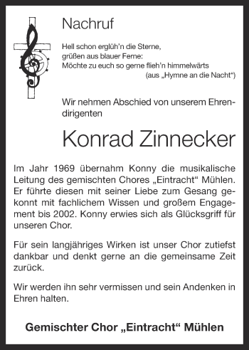 Anzeige von Konrad Zinnecker von OM-Medien