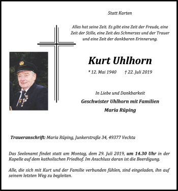 Anzeige von Kurt Uhlhorn von OM-Medien