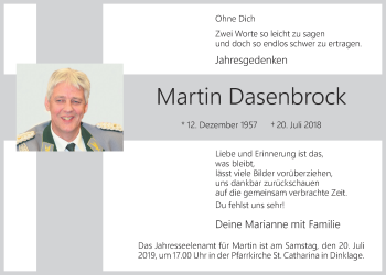 Anzeige von Martin Dasenbrock von OM-Medien