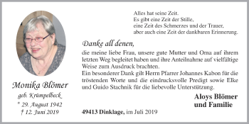 Anzeige von Monika Blömer von OM-Medien