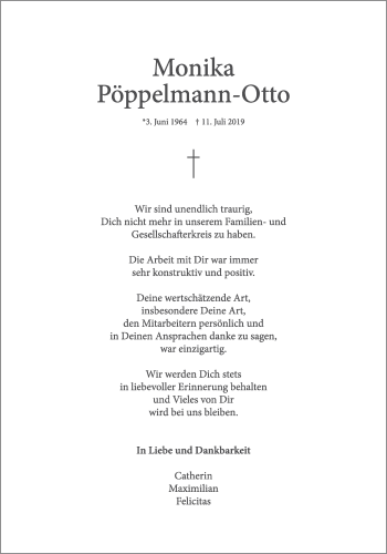 Anzeige von Monika Pöppelmann-Otto von OM-Medien