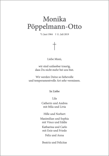Anzeige von Monika Pöppelmann-Otto von OM-Medien