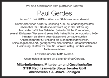 Anzeige von Paul Gerdes von OM-Medien