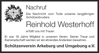 Anzeige von Reinhold Westerhoff von OM-Medien