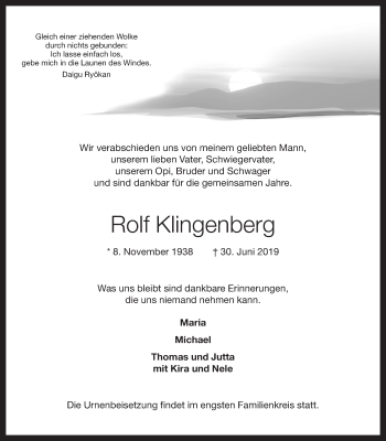Anzeige von Rolf Klingenberg von OM-Medien
