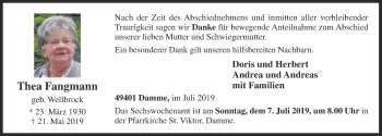 Anzeige von Thea Fangmann von OM-Medien