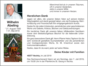 Anzeige von Wilhelm Abeling von OM-Medien
