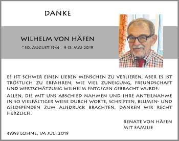 Anzeige von Wilhelm von Häfen von OM-Medien